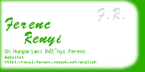 ferenc renyi business card